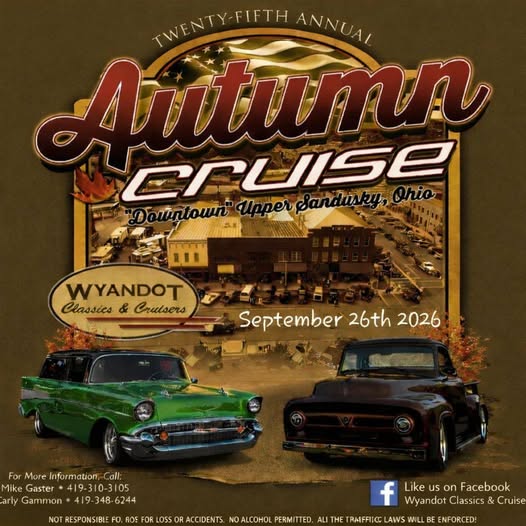 Autumn Cruise event at Wyandot Classics & Cruisers in Upper Sandusky, OH on September 26, 2026
