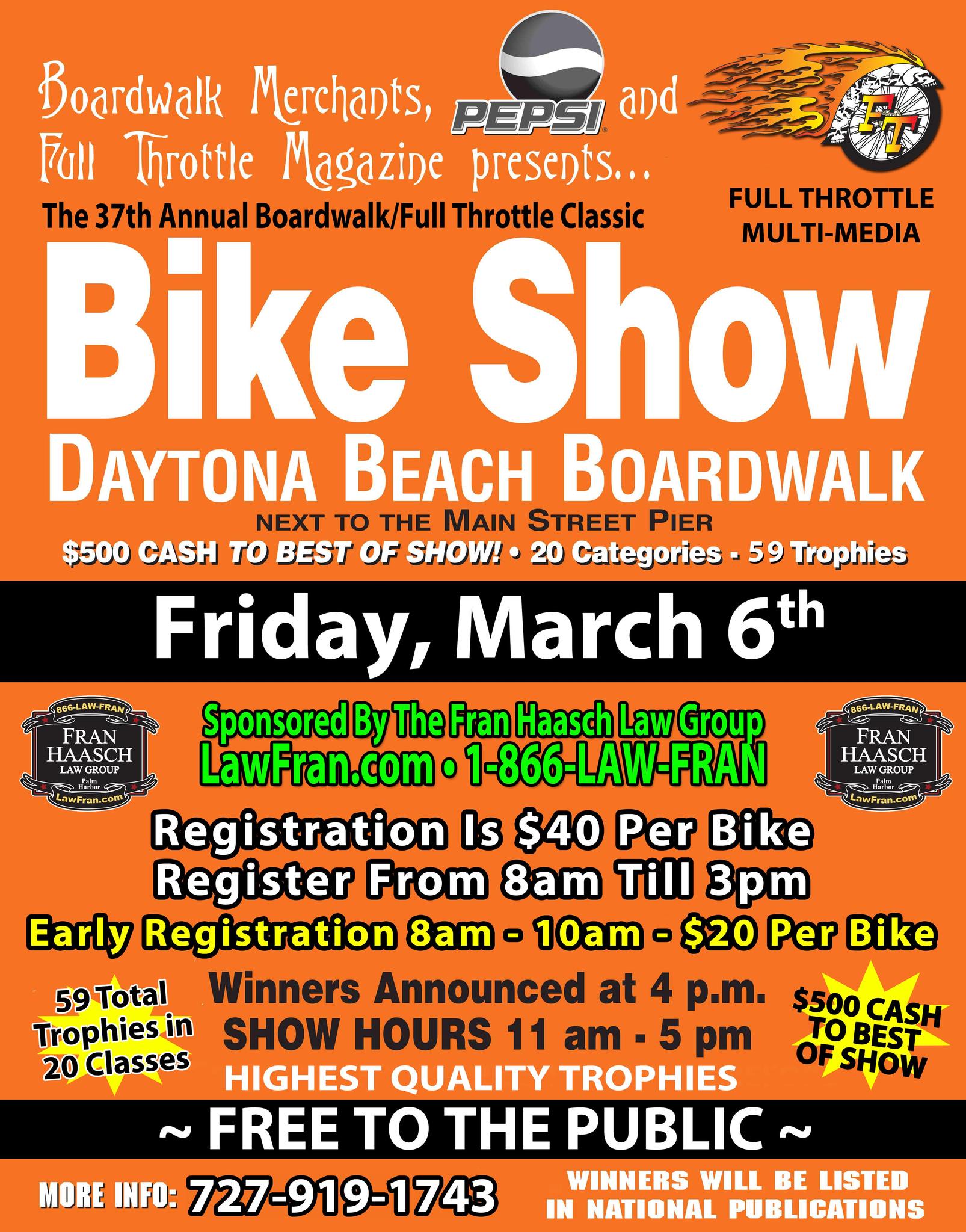 Bike Show event at Daytona Beach Boardwalk in Daytona Beach, FL on March 6, 2026