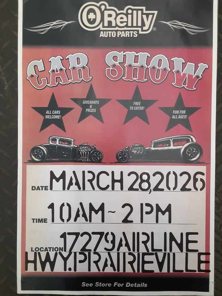 Car Show @ O'Reilly Auto Parts event at 17279 Airline Hwy in Prairieville, LA on March 28, 2026