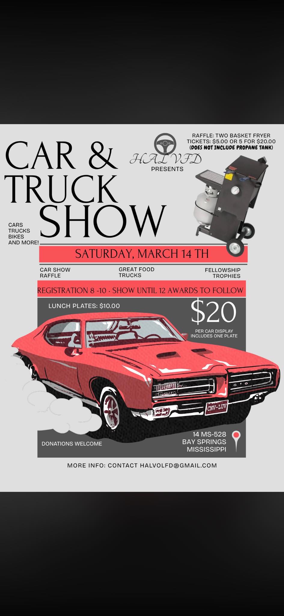 Car & Truck Show event at 14 MS-528 in Bay Springs, MS on March 14, 2026
