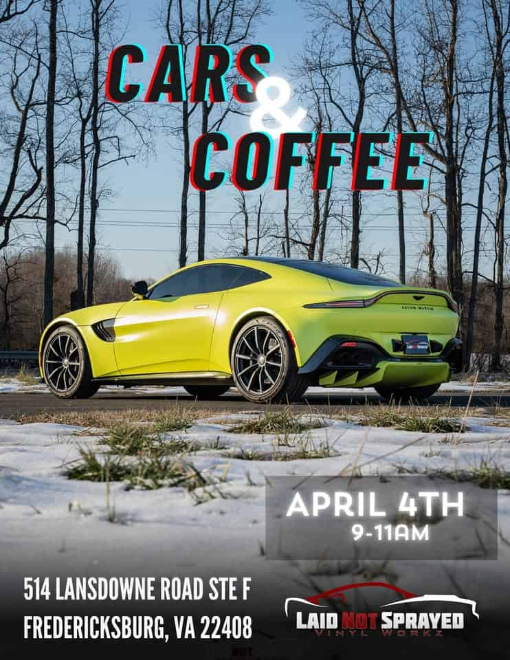 Cars & Coffee event at 514 Lansdowne Rd in Fredericksburg, VA on April 4, 2026