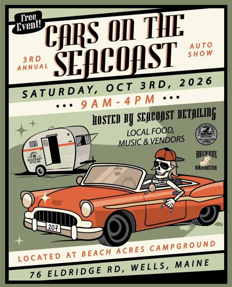 Cars on the Seacoast - 3rd Annual Car Show event at 76 Eldridge Ln in Wells, ME on October 3, 2026