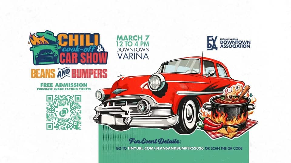 Chili Cook-Off and Car Show 2026: Beans & Bumpers event at 801 Durham St in Fuquay-Varina, NC on March 7, 2026