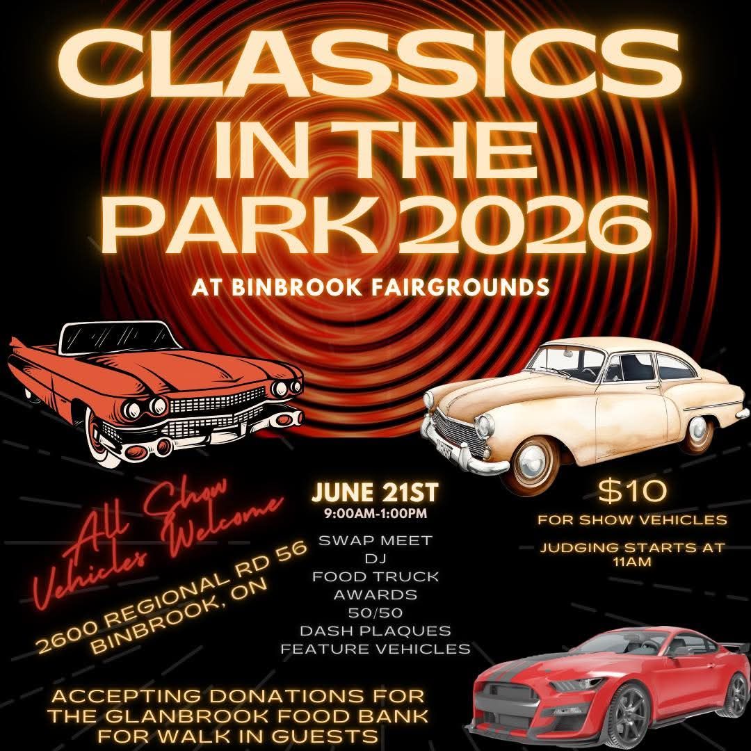 Classics In The Park 2026 event at Binbrook Fairgrounds in Binbrook, ON on June 21, 2026