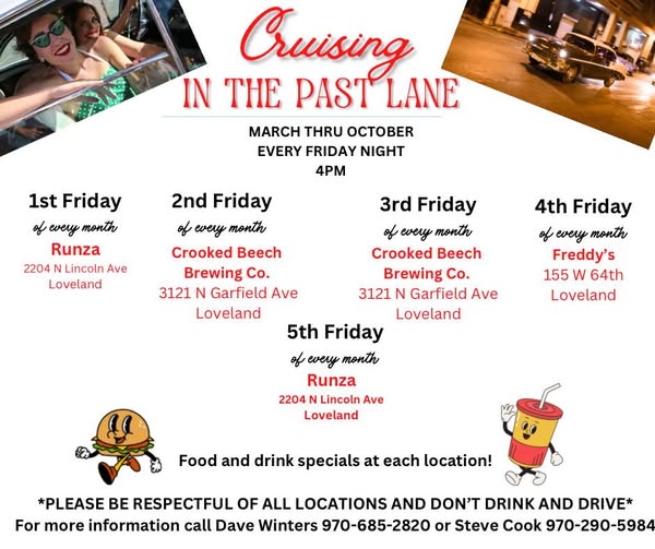 Cruising In The Past Lane event at Runza in Loveland, CO on March 6, 2026