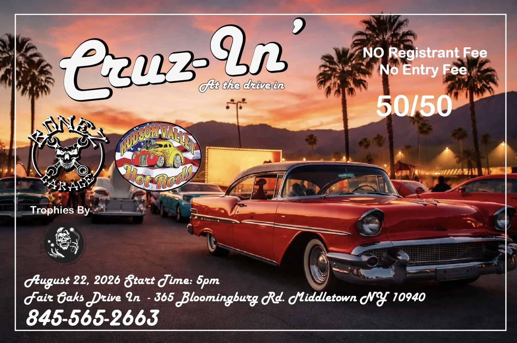 Cruz-In' At The Drive-In event at Fair Oaks Drive In in Middletown, NY on August 22, 2026