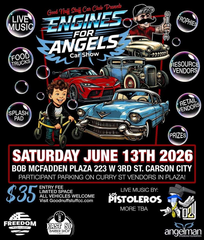Engines for Angels Charity Car Show event at Carson St in Carson City, NV on June 13, 2026