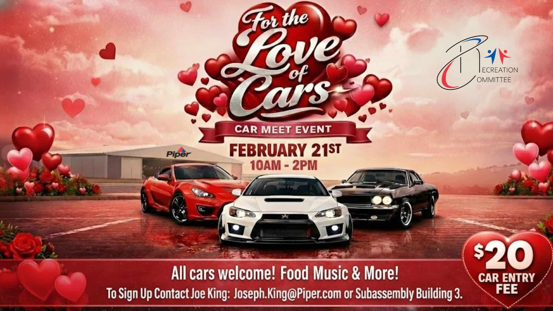 For The Love Of Cars Car Meet Event event at Piper Aircraft in  Vero Beach, FL on February 21, 2026