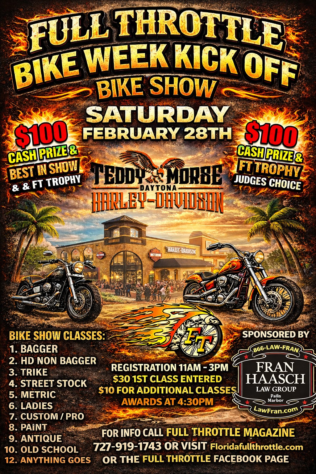 Full Throttle Bike Week Kick Off event at Teddy Morse Harley-Davidson in Beaumont, TX on February 28, 2026