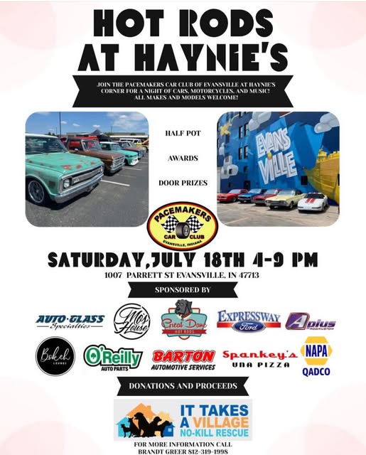 Hot Rods At Haynie's event at Haynie's in Evansville, IN on July 18, 2026