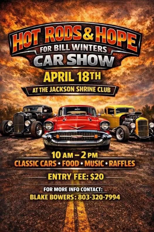 Hot Rods & Hope for Bill Winters Car Show event at Jackson Shrine Club in Jackson, TN on April 18, 2026