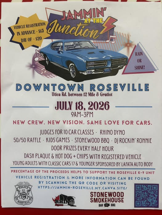 Jammin' at the Junction event at Downtown Roseville in Roseville, MI on July 18, 2026