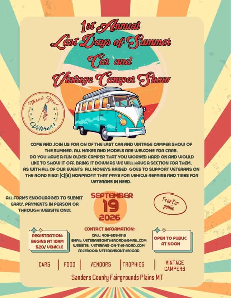 Last Days of Summer Car Show event at 30 River Rd in Plains, MT on September 19, 2026