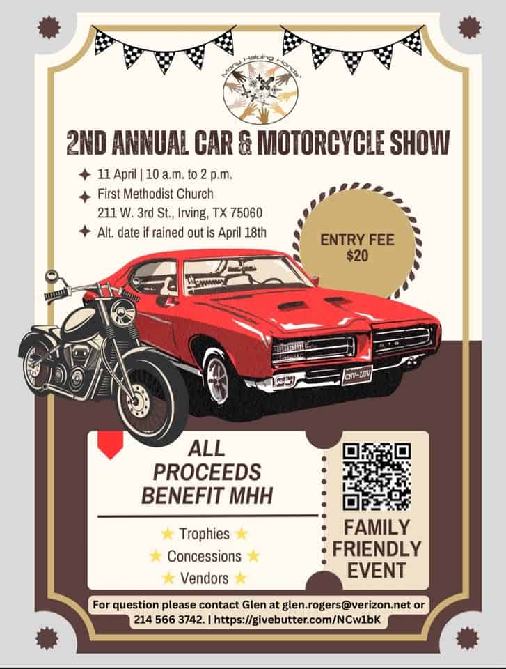 MHH 2nd Annual Car and Motorcycle Show event at 211 W 3Rd St in Irving, TX on April 11, 2026