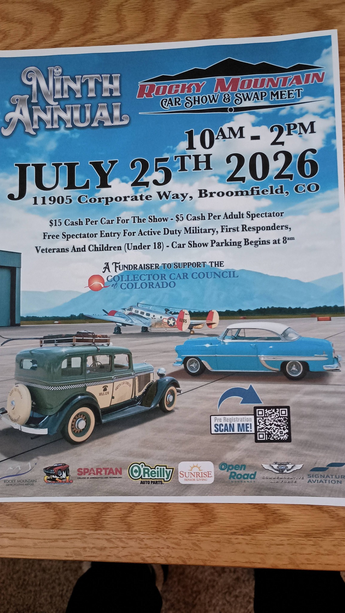 Ninth Annual Rocky Mountain Car Show & Swap Meet event at 11905 Corporate Way in Broomfield, CO on July 25, 2026