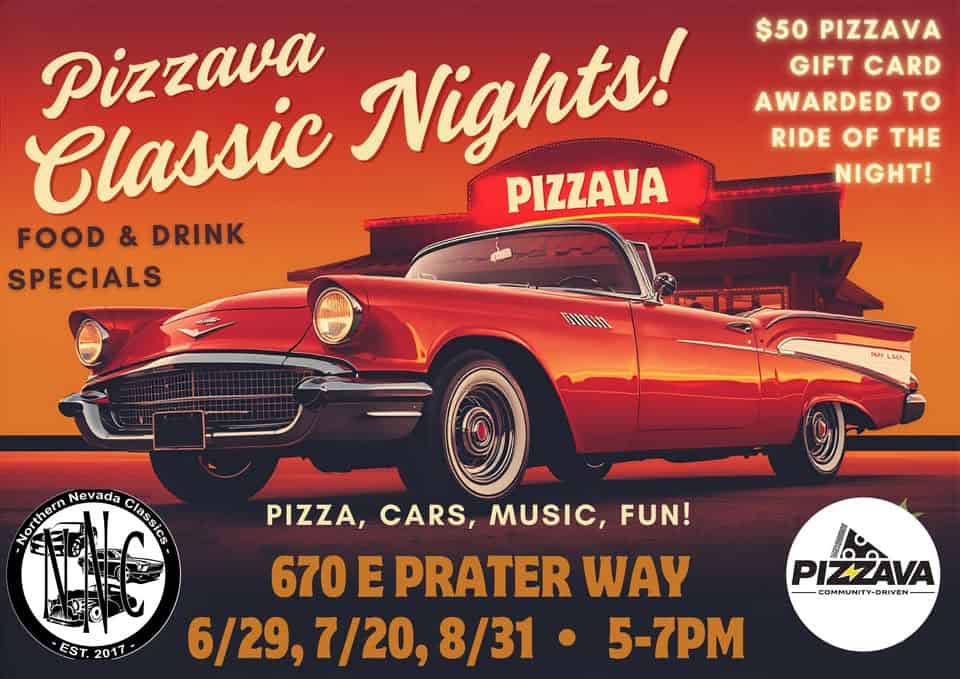 Pizzava Classic Nights! event at 670 East Prater Way in Sparks, NV on June 29, 2026