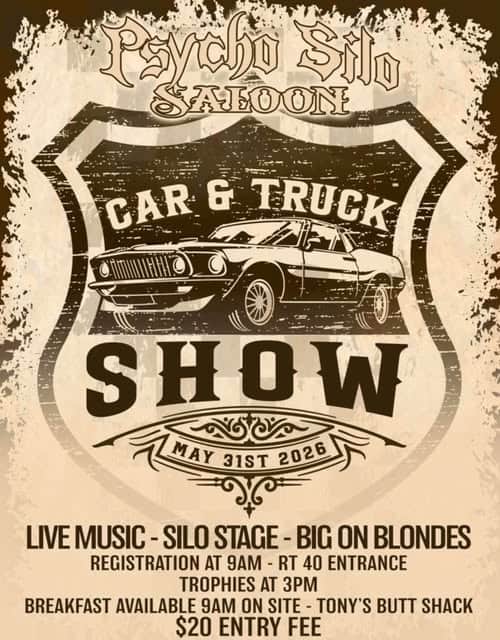 Psycho Silo Saloon Car & Truck Show event at Psycho Silo Saloon in Langley, IL on May 31, 2026