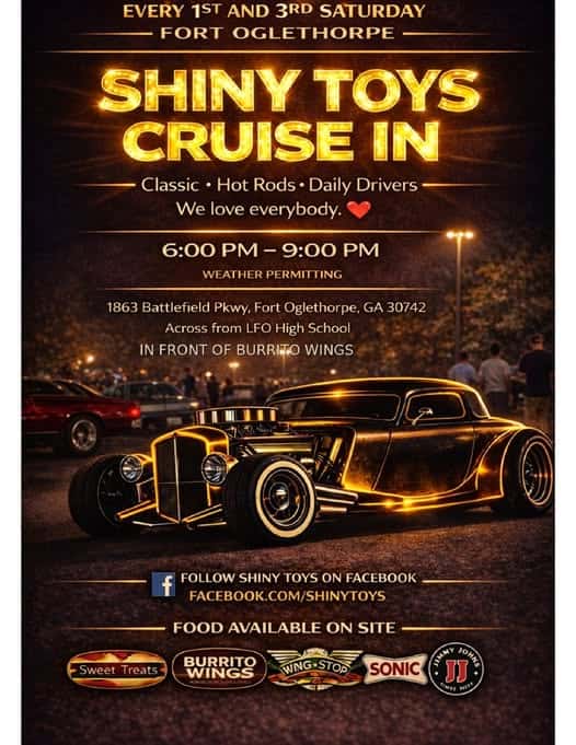 Shiny Toys Cruise In event at Burrito Wings in Fort Oglethorpe, GA on March 7, 2026