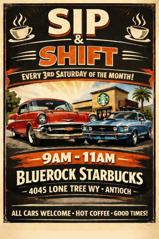 Sip & Shift event at Bluerock Starbucks in Antioch, CA on February 21, 2026
