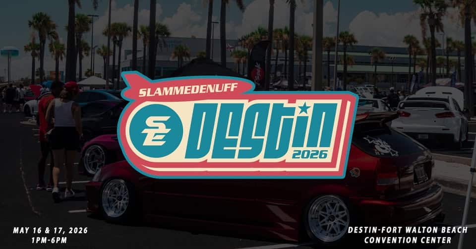 Slammedenuff Destin Car Show 2026 event at 1250 Miracle Strip Pkwy Se in Fort Walton Beach, FL on May 16, 2026