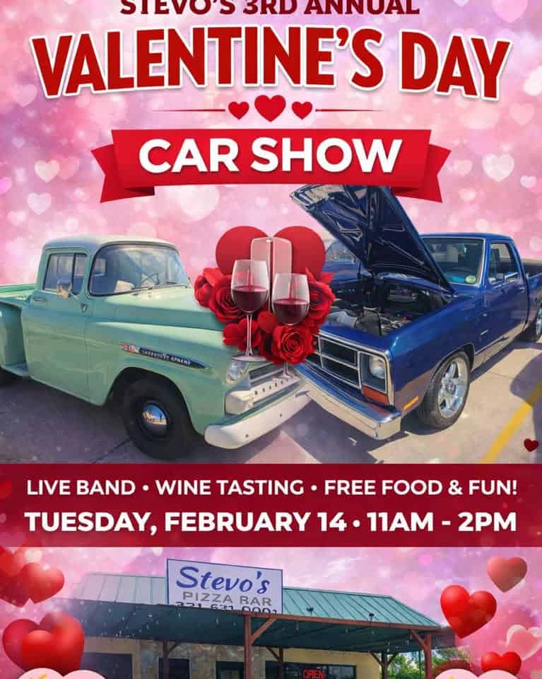 Valentine's Day car show event at 3935 N Cocoa Blvd in Cocoa, FL on February 14, 2026
