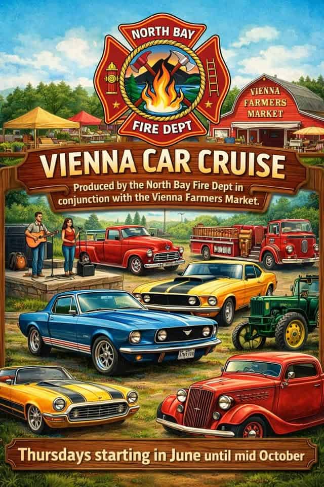 Vienna Car Cruise event at 2047 Rt-49 in North Bay, NY on June 4, 2026