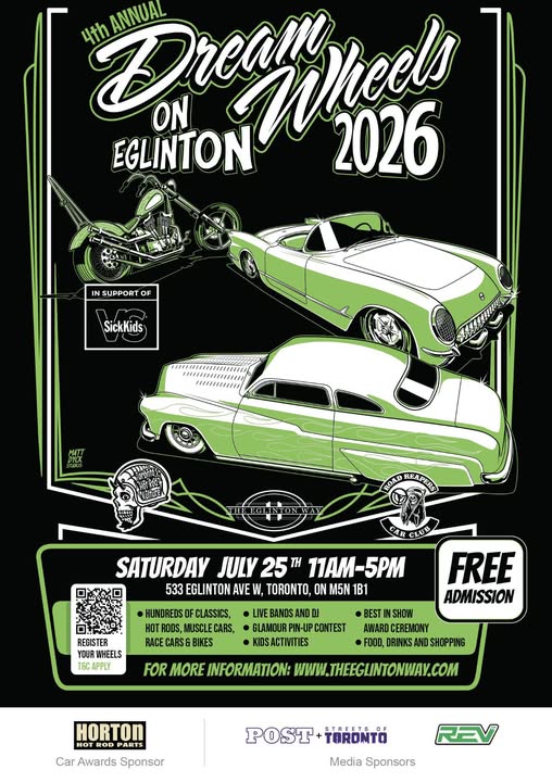 11th Annual Dream Wheels On Eglinton event at 533 Eglinton Ave W in Toronto, ON on July 25, 2026