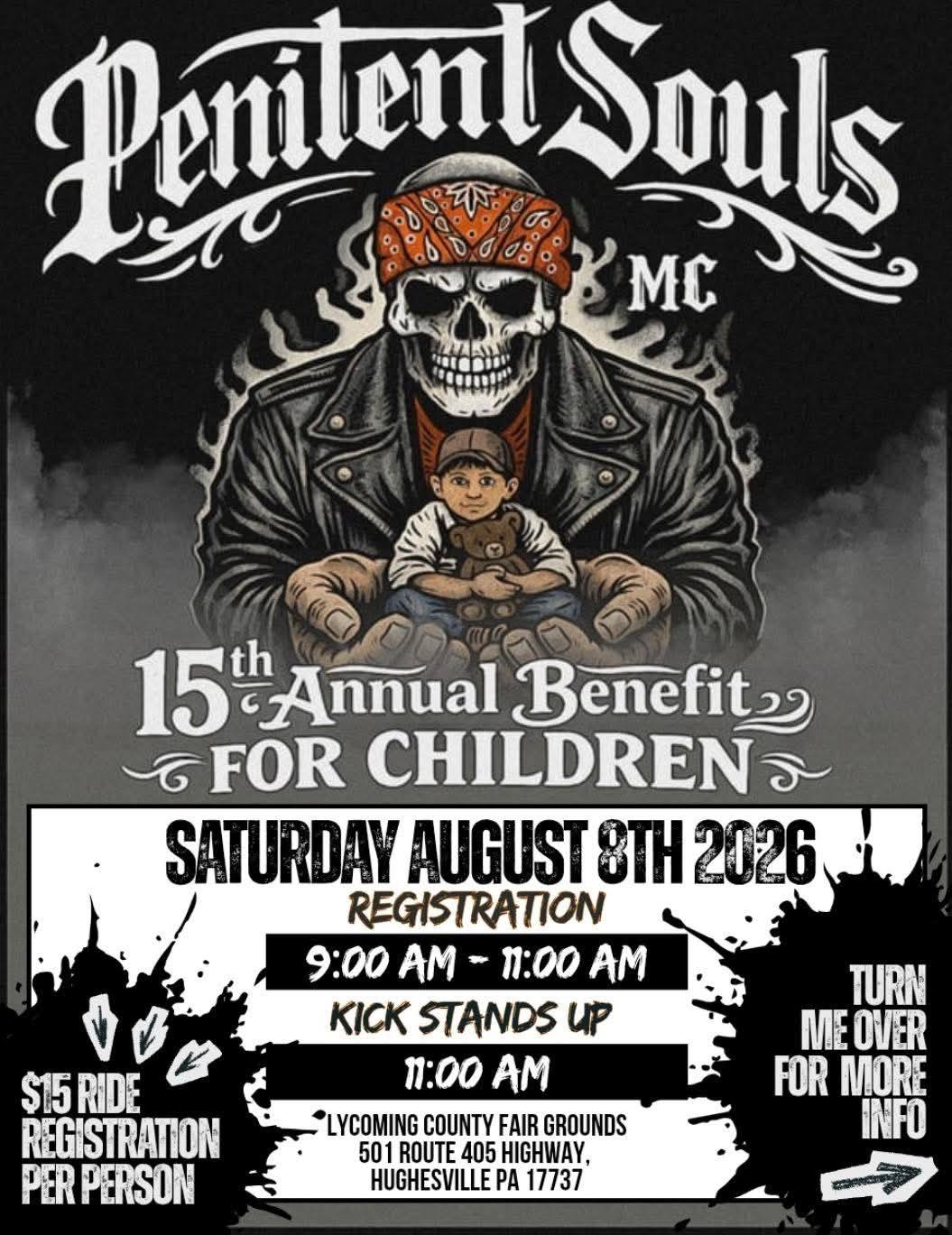 15th Annual Benefit For Children event at Lycoming County Fair Grounds in Hughesville, PA on August 8, 2026