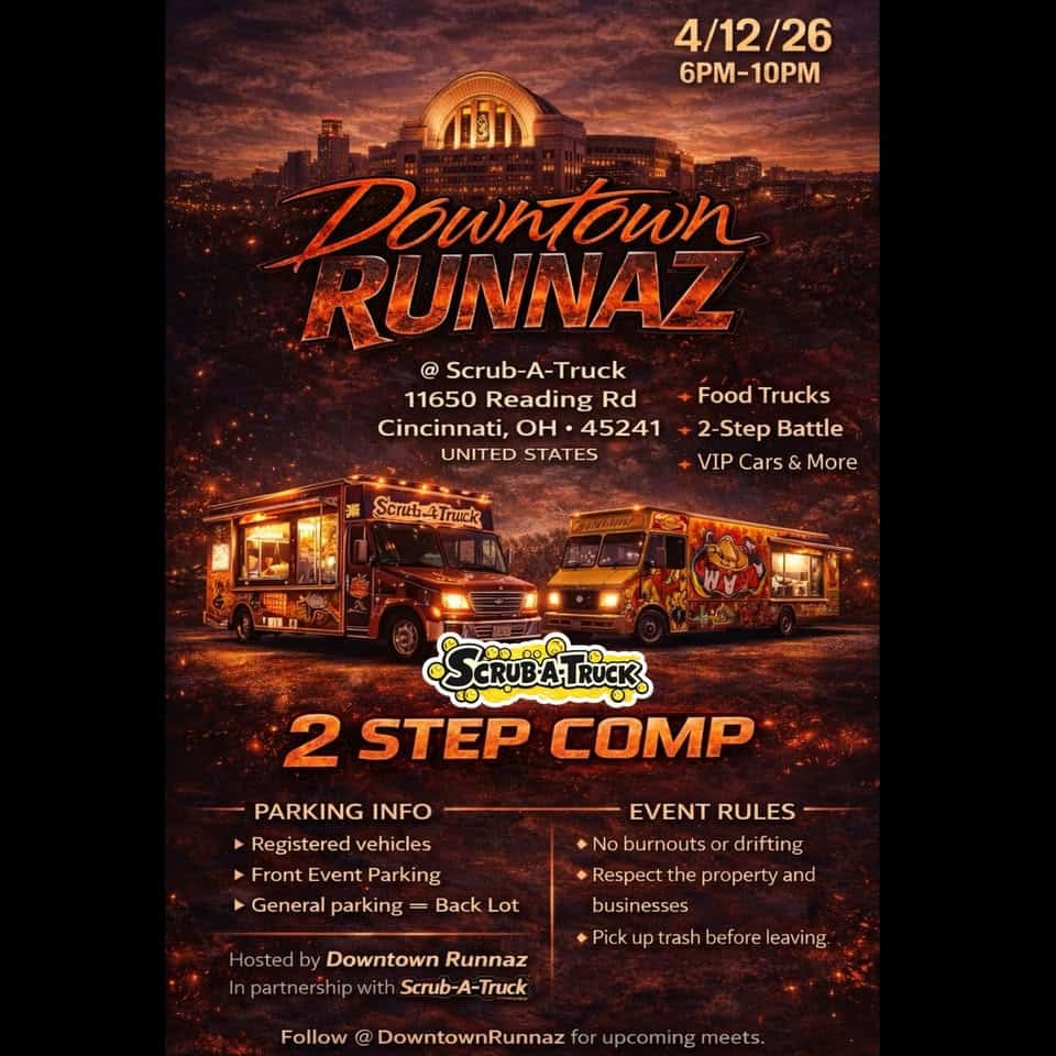 2 step battle car show registration for front row event at 11650 Reading Rd in Cincinnati, OH on April 12, 2026