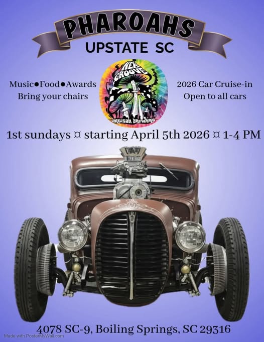 2026 Car Cruise-In event at 4078 SC-9 in Boiling Springs, SC on April 5, 2026