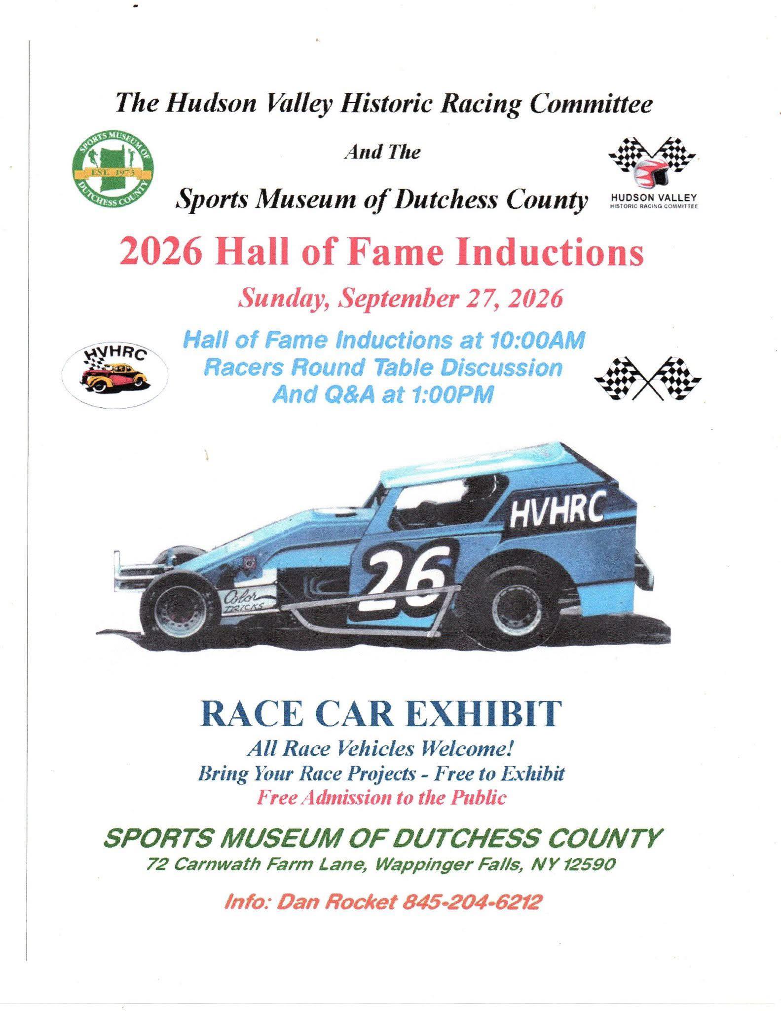 2026 Hall Of Fame Inductions event at SPORTS MUSEUM OF DUTCHESS COUNTY in Wappinger Falls, NY on September 27, 2026