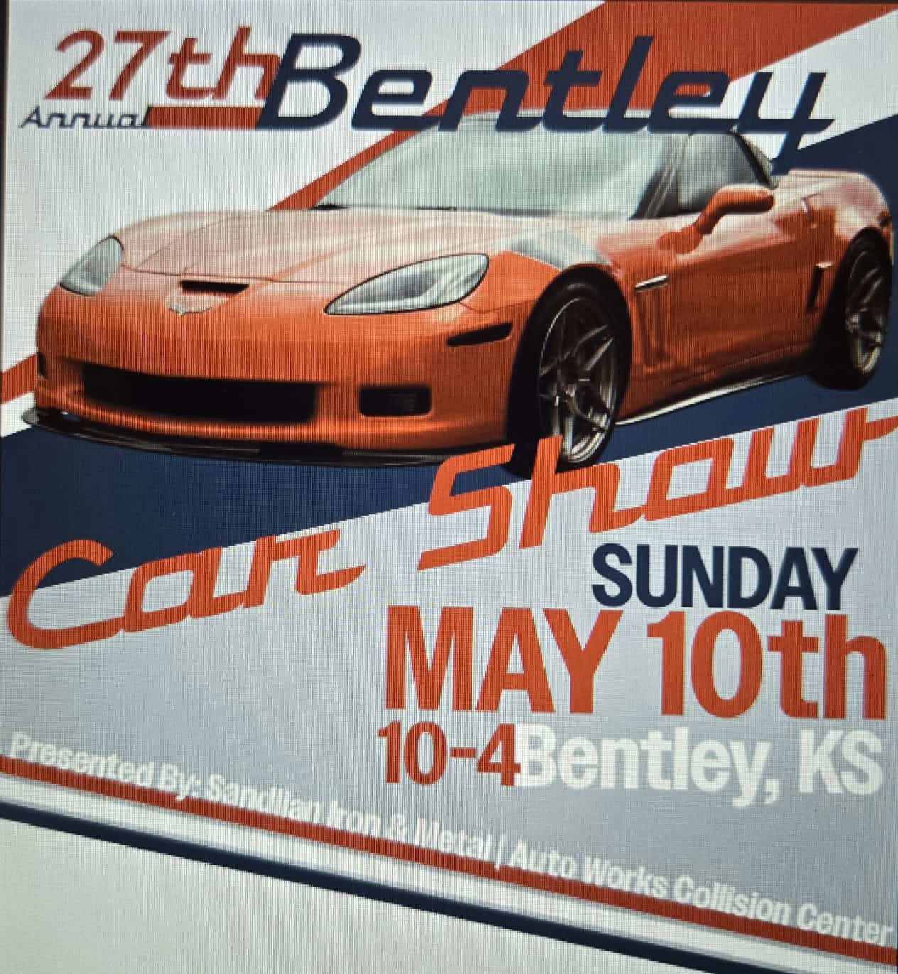 27th Annual Bentley Car Show event at 150 S Wichita Ave in Bentley, KS on May 10, 2026
