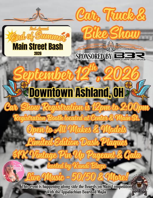 2nd Annual End Of Summer Main Street Bash event at Main Street in Ashland, OH on September 12, 2026