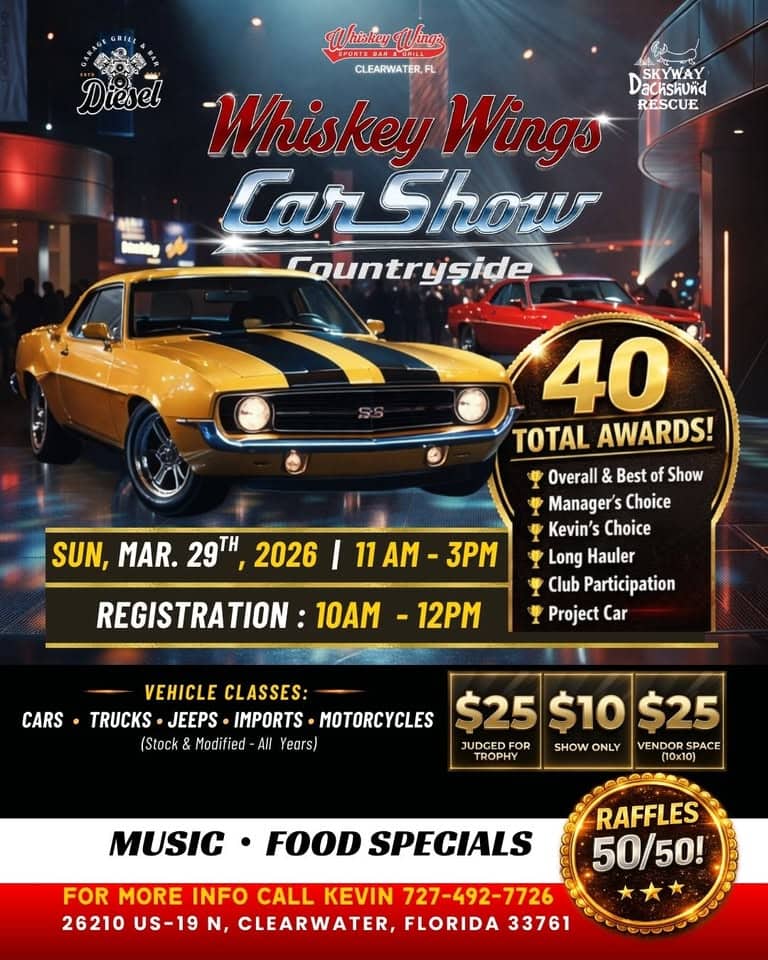 40 AWARDS. ALL CLASSES. THE ULTIMATE CAR SHOW IS HERE! event at 26210 Us-19 N in Clearwater, FL on March 29, 2026