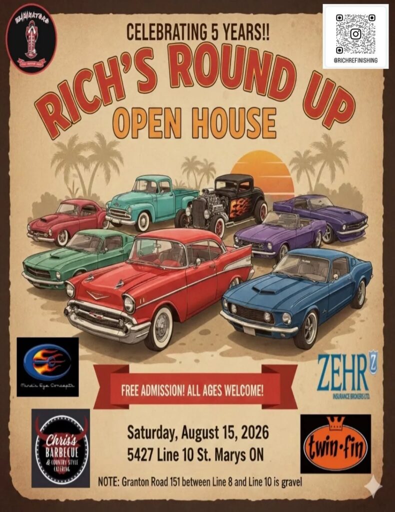 Rich's Round Up Open House event at Chriss Barbecue & Country Style Catering in St. Marys, ON on August 15, 2026