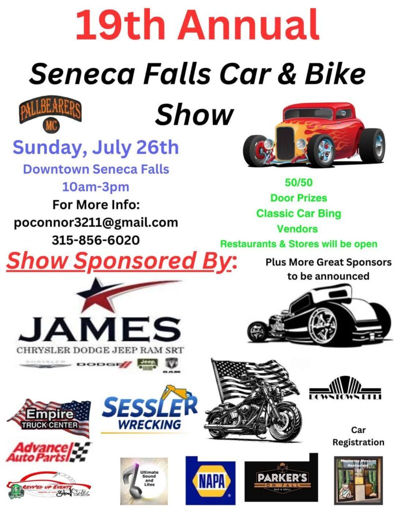 19th Annual Seneca Falls Car & Bike Show event at Fall Street in Seneca Falls, NY on July 26, 2026