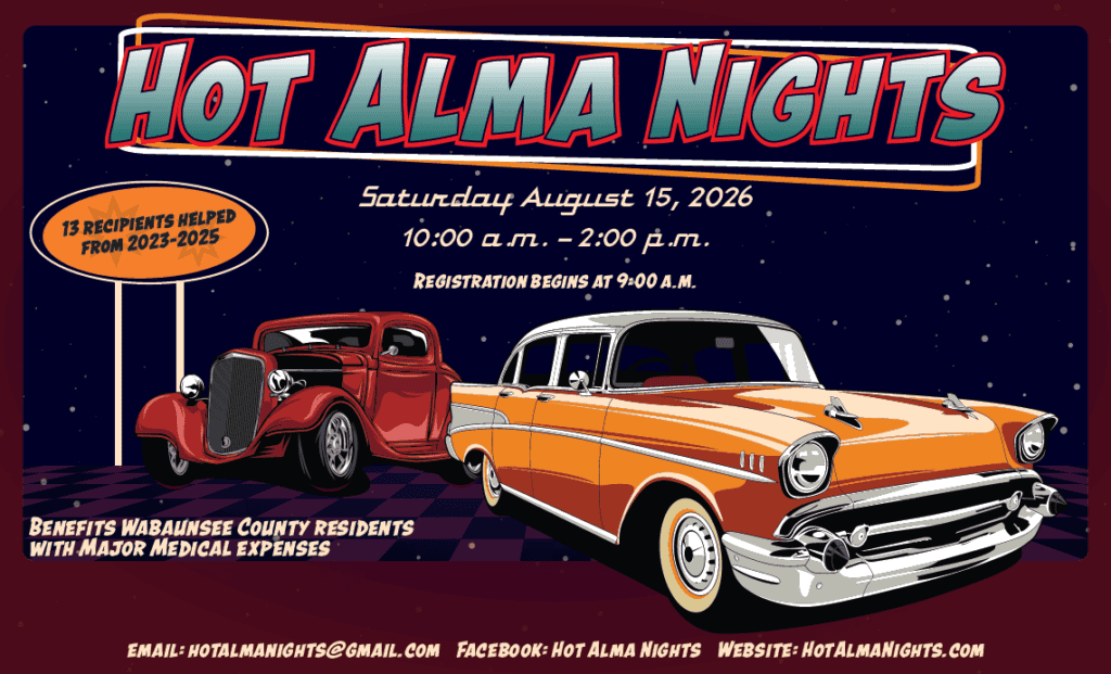 Hot Alma Nights event at 3rd Street & Ohio Street in Alma, KS on August 15, 2026