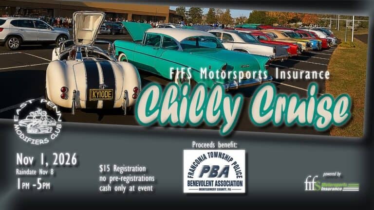 East Penn Modifiers & FIFS Motorsports Insurance Chilly Cruise car show in Telford, PA