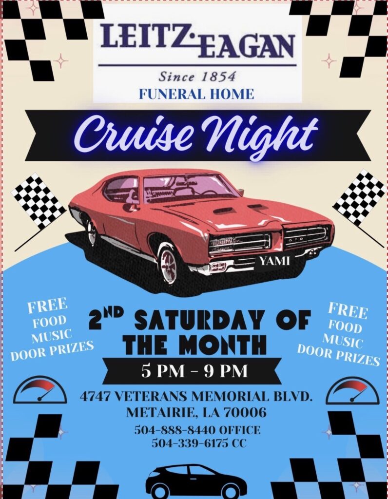 Cruise Night event at 4747 Veterans Memorial Blvd. in Metairie, LA on April 4, 2026