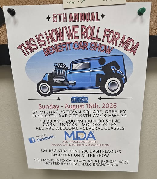 8th Annual This Is How We Roll For MDA Benefit Car Show event at St Michael's Town Square in Greeley, CO on August 16, 2026