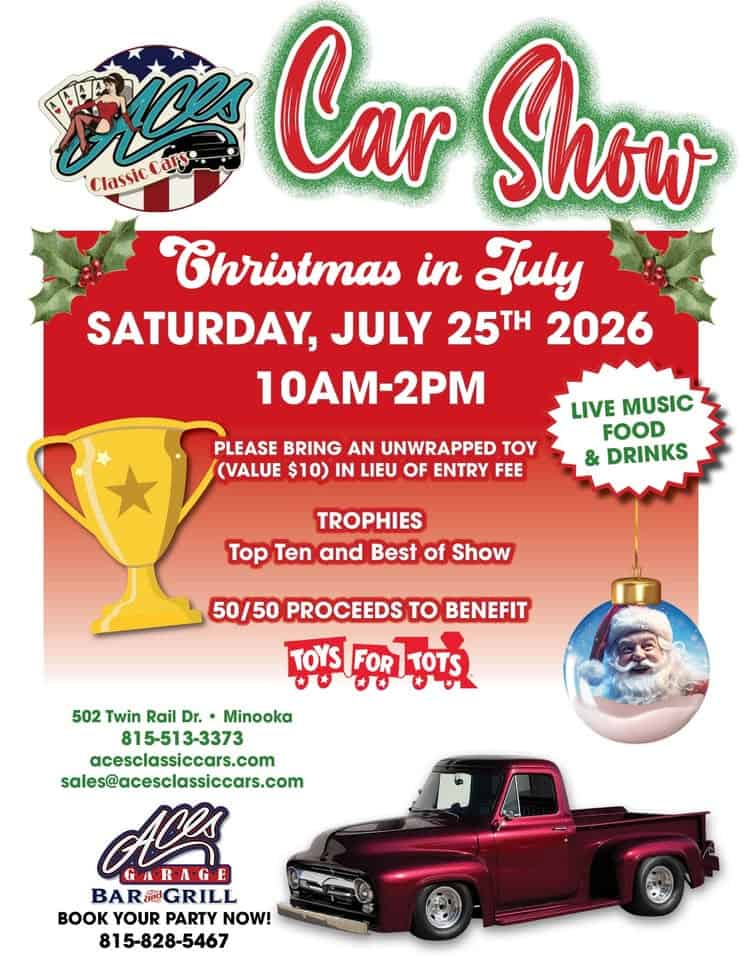 Aces Car Show event at 502 Twin Rail Drive in Minooka, IL on July 25, 2026