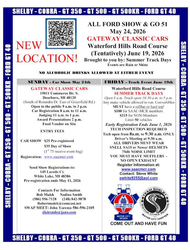 All Ford Show & Go 51 event at Gateway Classic Cars in Dearborn, MI on May 24, 2026