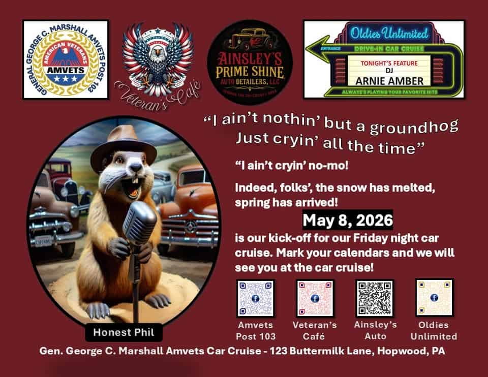 Car Cruise Kick-off event at 123 Buttermilk Ln in Hopwood, PA on May 8, 2026