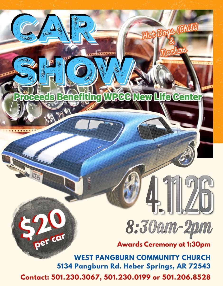 Car Show event at West Pangburn Community Church in Heber Springs, AR on April 11, 2026