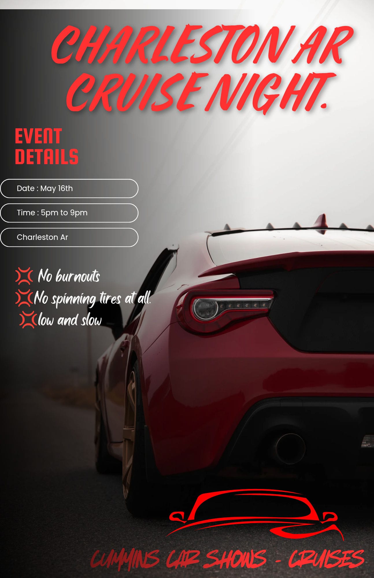 Charleston AR Cruise Night event at Charleston St in Charleston, AR on May 16, 2026
