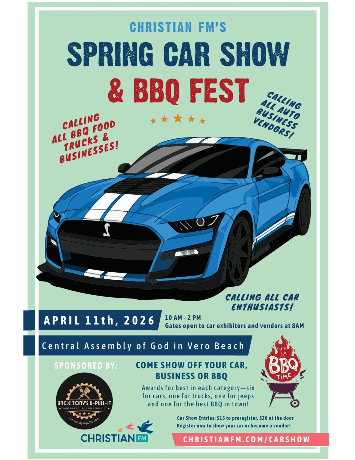 Christian FM's Spring Car Show & BBQ Fest event at Central Assembly of God in Vero Beach, FL on April 11, 2026
