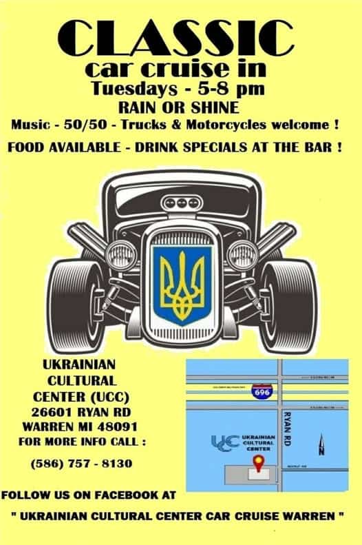 Classic Car Cruise In event at Ukrainian Cultural Center (UCC) in Warren, MI on March 17, 2026