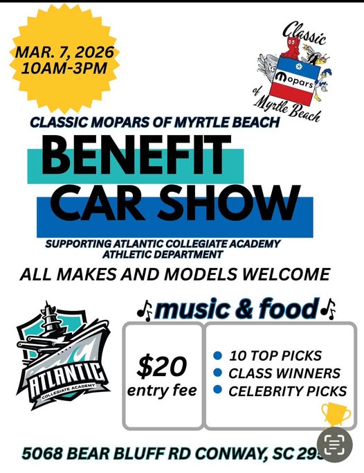 Classic Mopars Of Myrtle Beach Benefit Car Show event at 5068 Bear Bluff Rd in Conway, SC on March 7, 2026