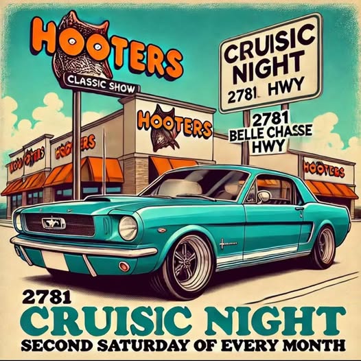 Cruisin' Night event at Hooters in Terrytown, LA on April 11, 2026