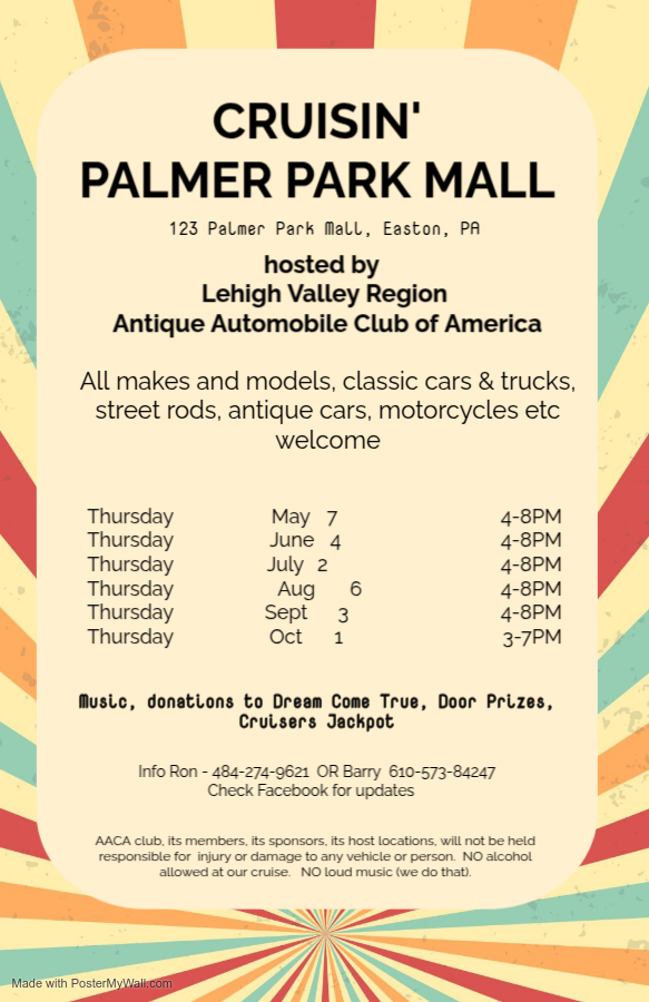 Cruisin' Palmer Park Mall event at Palmer Park Mall in Easton, PA on May 7, 2026